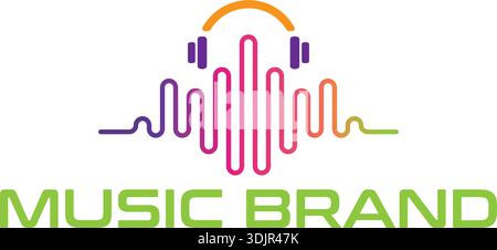 Equalizer logo collection with flat design Vector music logo concept design vector illustration Stock Vector