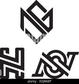 Creative and Minimalist Letter H Logo Design Icon, Editable in Vector Format in Black and White Colo Stock Vector