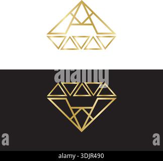 diamond shape clean and modern design combined with gold color Stock Vector