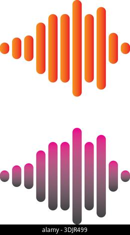 Music logo icon vector design Sound wave tone logo and vector Stock Vector