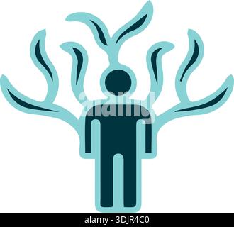 Man and Tree vector icon isolated on transparent background, Man and Tree transparency logo concept Stock Vector