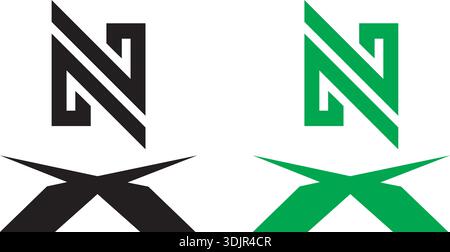 Letter X with creative arrow shape with negative space cross abstract logo Vector Stock Vector