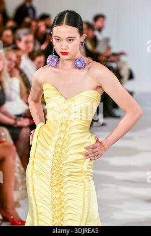 A model walks the runway during the Inclover Haute Couture Week Spring ...