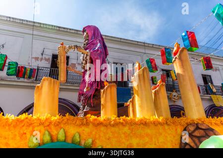 Altars, offerings, skeletons and decorations during the Day of the Dead celebration in Mexico. Stock Photo