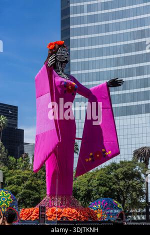 Altars, offerings, skeletons and decorations during the Day of the Dead celebration in Mexico. Stock Photo