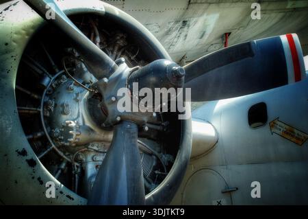 Vintage aircraft Radial engine maintenance Stock Photo - Alamy