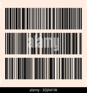 Barcode barcode identification number product scanning . Vertical stripes resembling. Code stripes sticker. Barcode labels, customers qr code Stock Vector