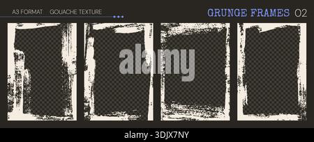 Gouache Grunge Frames. Vertical templates. Vector. Stock Vector
