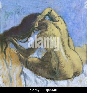 Woman Combing her Hair, Edgar Degas, 1897 Stock Photo