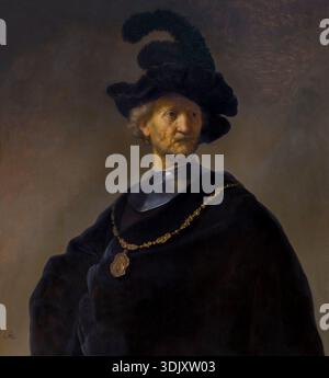 Rembrandt - Portrait of an Old Man in a Beret - DP143183 Stock Photo ...