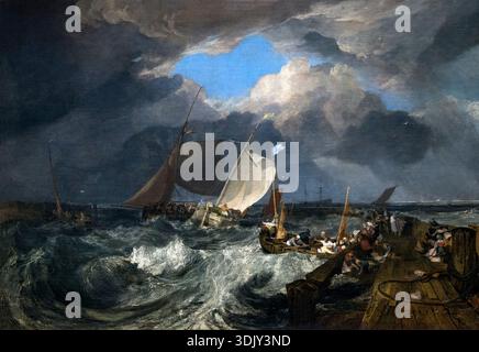Calais Pier: An English Packet arriving by English Romantic
