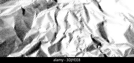 Aged halftone wrinkled foil texture. Dotted crumpled metallic overlay ...