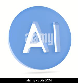 Symbol ai on white background. Isolated 3D illustration Stock Photo