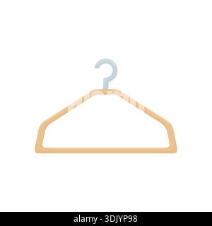 Wooden clothes hanger on a white background. Bedroom items. Wardrobe items. Stock Vector