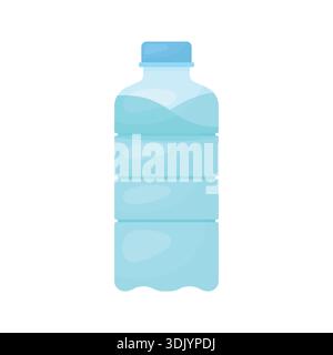 Plastic bottle of water on a white background. Water. Healthy nutrition. Stock Vector