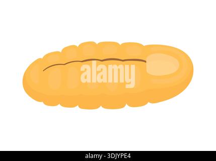 An unfolded yellow warm sleeping bag. Element of a mountain hike. Concept of outdoor recreation. Camping. Stock Vector