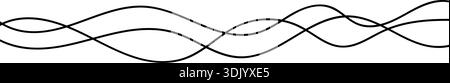 Continuous squiggle cable line creating abstract wavy vector illustration with flowing squiggles. Stock Vector