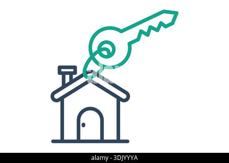 Rental icon. Line icon style. Icon related to real estate. Residential elements vector illustration Stock Vector
