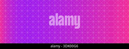 Vector white grid on purple gradient background. Banner design Stock Vector
