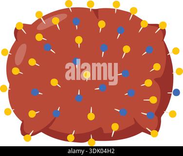 Cartoon slice of cake with colorful sprinkles on top and a brown frosting surface Stock Vector