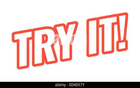 Try it modern bold outlined web element Stock Vector