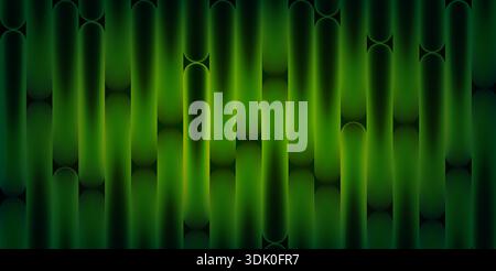 Gradient glass background with abstract green patterns and digital futuristic geometric design. Modern technology with 3D green effects and creative Stock Vector
