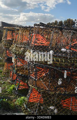 Lobster pots Stock Photo