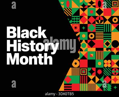 Black History Month Festival Typography Banner Stock Vector