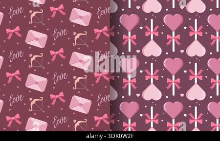 Valentine s Day Patterns Love Lollipops Stock Vector