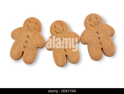 Studio shot of Gingerbread Men cut out against a white background Stock Photo