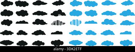 Cloud. Abstract white cloudy set isolated on transparent background. . Stock Vector