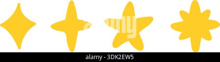 Set of hand drawn vector stars, doodle style. Stock Vector