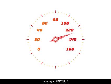 0-160 speedometer. round display concept. Stock Vector