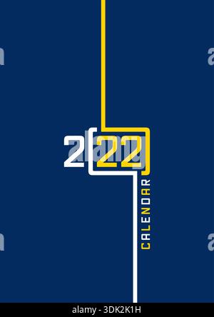 2022 calendar logo on page. 2022 calendar logo concept Stock Vector