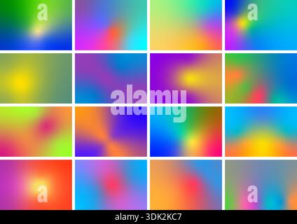 16 option gradient set. gradient backgrounds set. Stock Vector