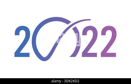 2022 logo. blue-purple gradient 2022 logo Stock Vector