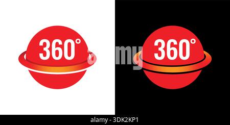 360 degrees on the globe. orbit and 360 degree. vector 360 logo Stock Vector