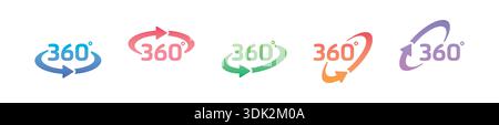360 degree color. 360 degree logos. 360 degree logos from different angles Stock Vector