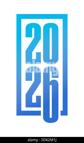 2026 concept in frame. 2026 logo for business, education, economic world. Stock Vector