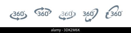 360 degree logos. 360 degree logos from different angles. 360 degree Stock Vector