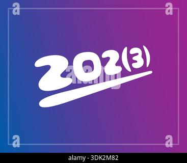 2023 logo on blue-purple gradient. vector 2023 Stock Vector
