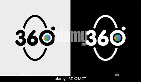 360 degree logo concept. 360 degrees. Stock Vector