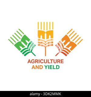 agriculture, yield and spike concept. agriculture logo. Stock Vector