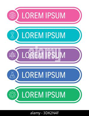 5 sticks banner template in white background Stock Vector