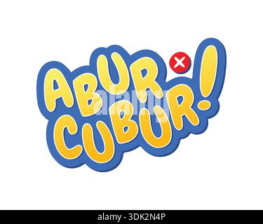 abur cubur logo. unhealthy nutrition warning. vector junk food concept Stock Vector