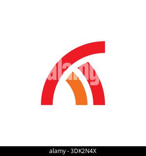 a letter logo. red and orange a letter logo Stock Vector