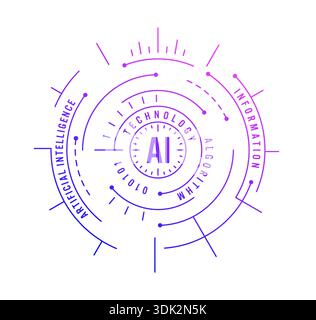 AI concept in the dial. technology, artificial intelligence background for business Stock Vector