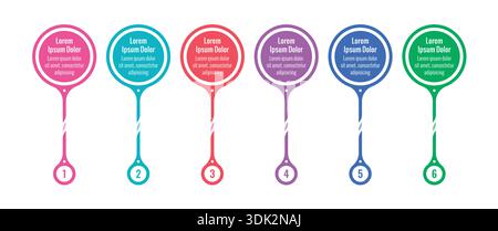 annual report, internet, web infographic template. information template with six options Stock Vector