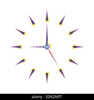 Analog clock interface on white background. Linear analog clock concept. Stock Vector