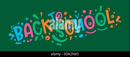 Back to school concept in math symbols. back to school for the world of education. Stock Vector